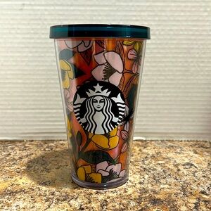 Starbucks Floral Tumbler 16 fluid ounce cold beverages